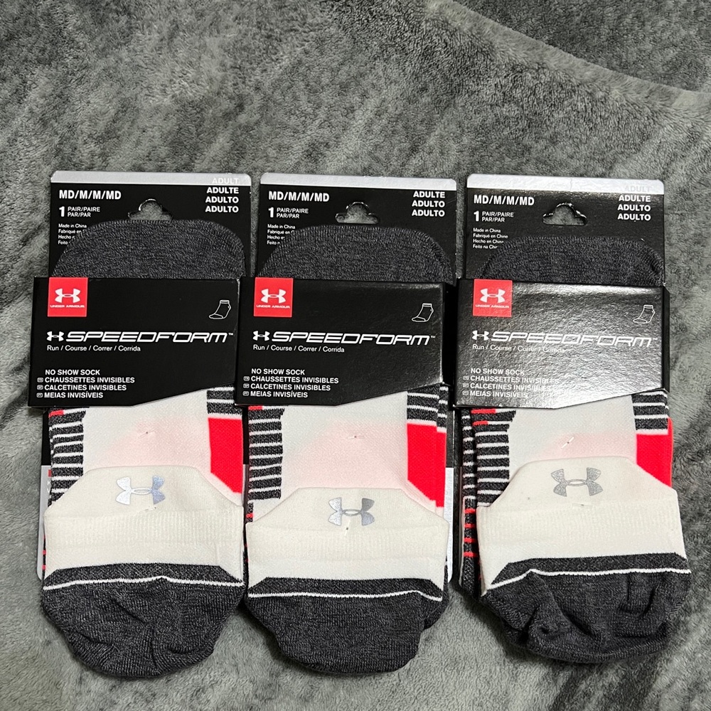 Under Armour Adult Run Speedofoam No Show Tab Socks, 3 Pairs